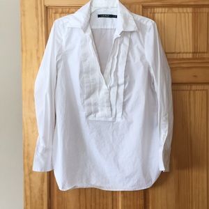 Ralph Lauren White Tunic Style Shirt. Size M